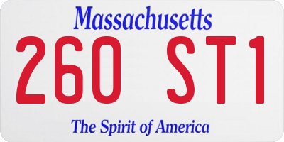 MA license plate 260ST1
