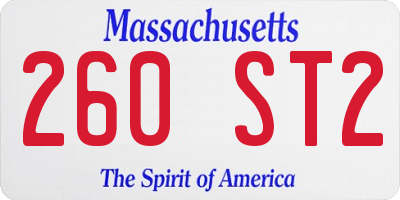 MA license plate 260ST2
