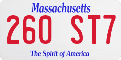 MA license plate 260ST7
