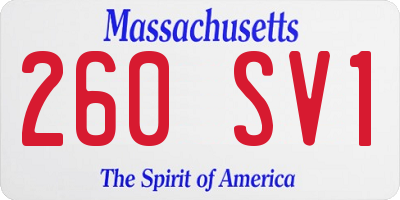 MA license plate 260SV1