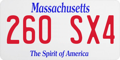 MA license plate 260SX4