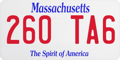 MA license plate 260TA6