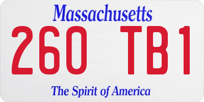 MA license plate 260TB1