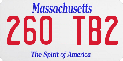 MA license plate 260TB2