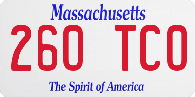 MA license plate 260TC0