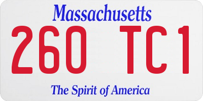 MA license plate 260TC1