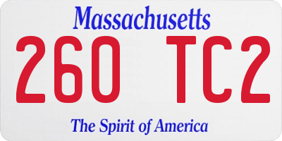 MA license plate 260TC2