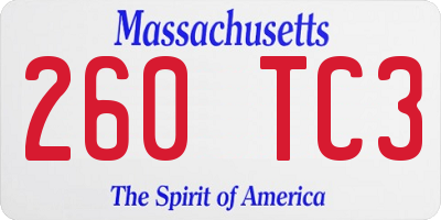 MA license plate 260TC3