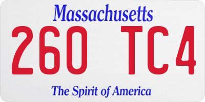 MA license plate 260TC4