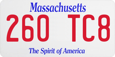 MA license plate 260TC8