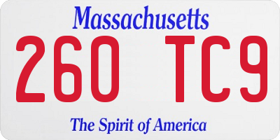 MA license plate 260TC9