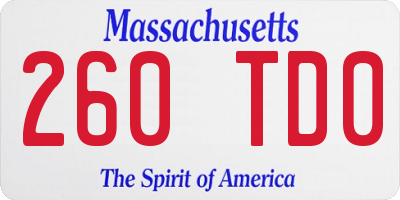 MA license plate 260TD0