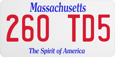 MA license plate 260TD5