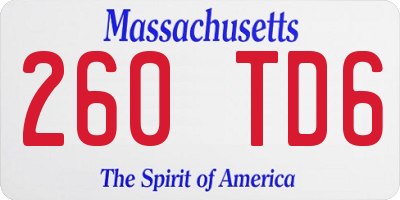 MA license plate 260TD6