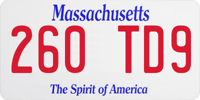 MA license plate 260TD9