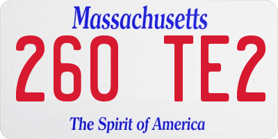 MA license plate 260TE2