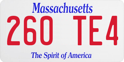 MA license plate 260TE4
