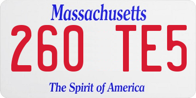 MA license plate 260TE5