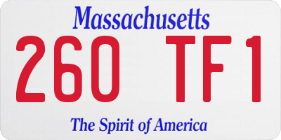 MA license plate 260TF1