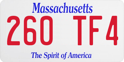 MA license plate 260TF4