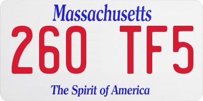 MA license plate 260TF5