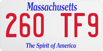 MA license plate 260TF9