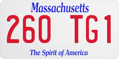 MA license plate 260TG1