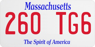 MA license plate 260TG6