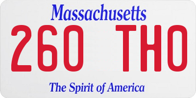 MA license plate 260TH0