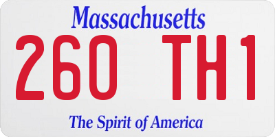 MA license plate 260TH1