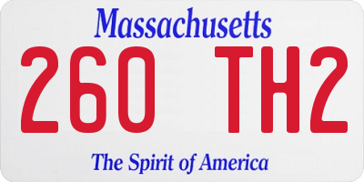MA license plate 260TH2
