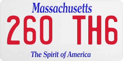 MA license plate 260TH6
