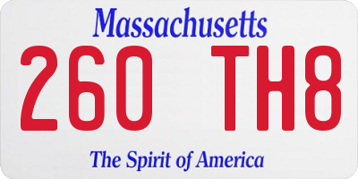 MA license plate 260TH8