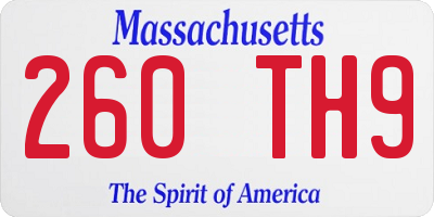 MA license plate 260TH9