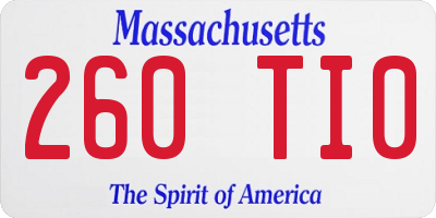 MA license plate 260TI0