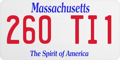 MA license plate 260TI1