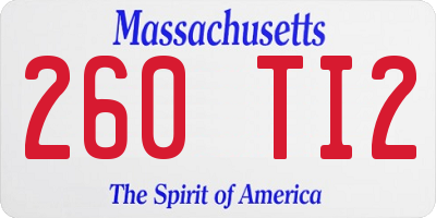 MA license plate 260TI2