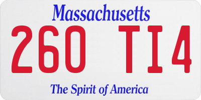 MA license plate 260TI4