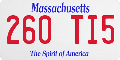MA license plate 260TI5