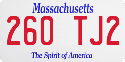 MA license plate 260TJ2