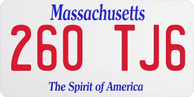 MA license plate 260TJ6
