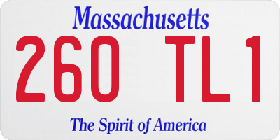 MA license plate 260TL1