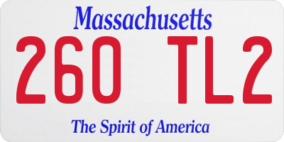MA license plate 260TL2