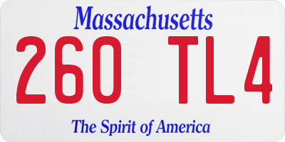 MA license plate 260TL4