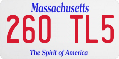 MA license plate 260TL5