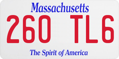MA license plate 260TL6