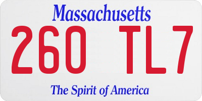 MA license plate 260TL7