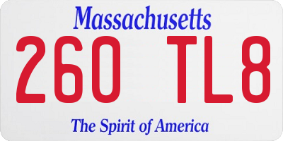 MA license plate 260TL8