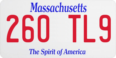 MA license plate 260TL9