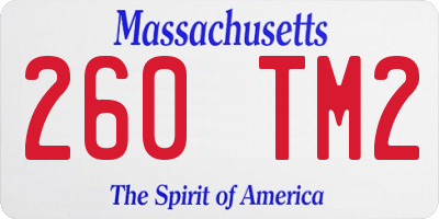 MA license plate 260TM2